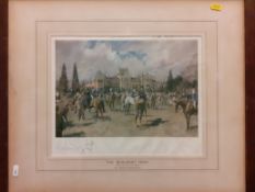 AFTER LIONEL EDWARDS "The Beaufort Hunt November morning Badminton", colour print, signed in pencil,