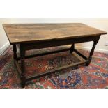 An 18th Century and later refectory style dining table,