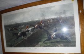 AFTER J F HERRING SNR "Fores' Sporting print - Steeplechase cracks", engraved by J Harris,