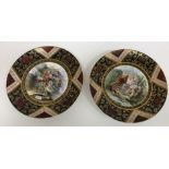 A pair of late 19th Century Vienna decorative plates with transfer decoration depicting Classical