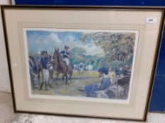 AFTER GILBERT HOLLIDAY "The Hurlingham Club", a polo print, limited edition No'd.