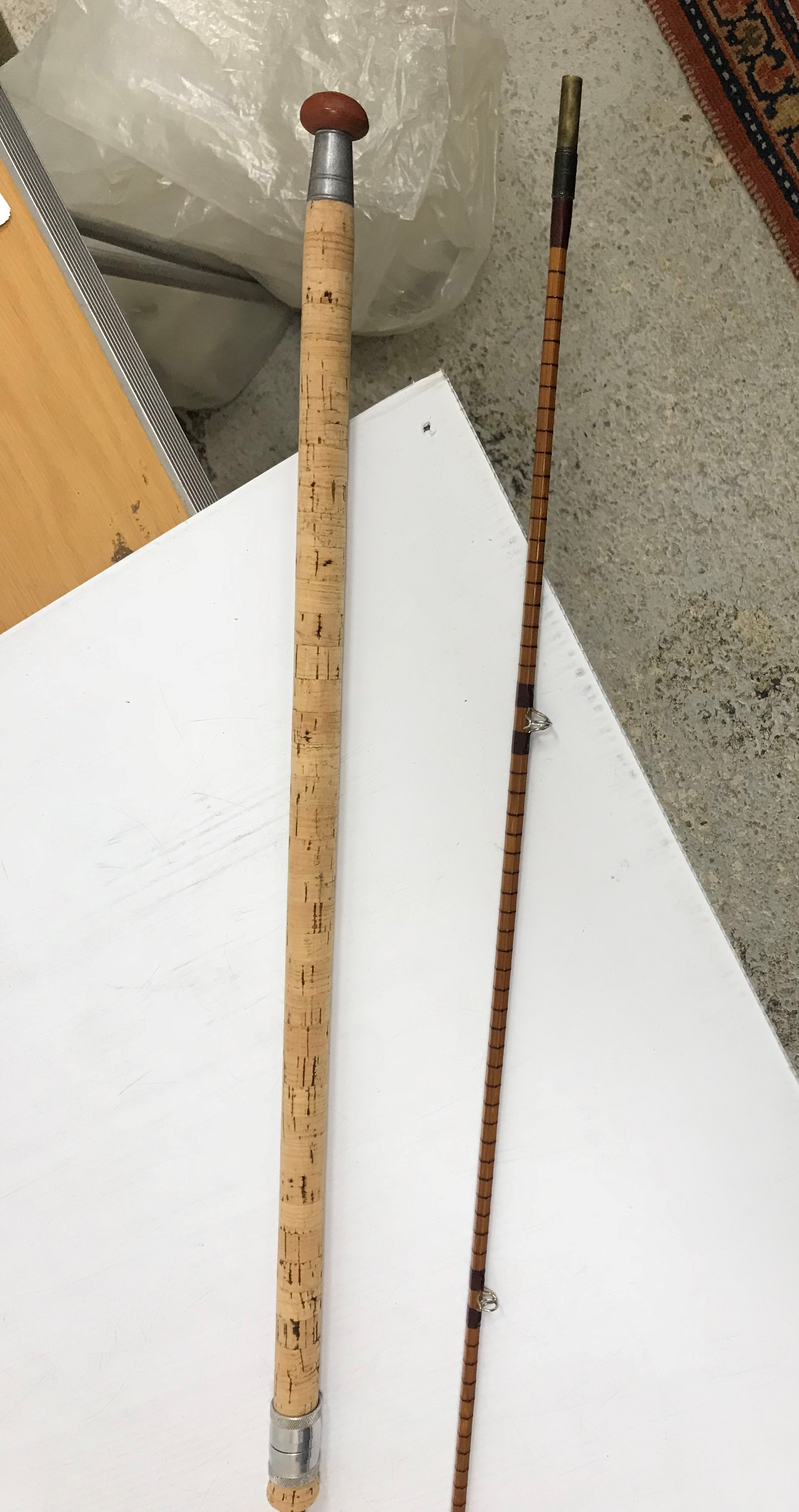 A Richard Walker Mk IV split cane two piece rod B Janes & Son London England