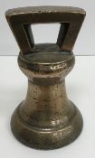 A large 19th Century bell metal bell weight (approx 28lbs),