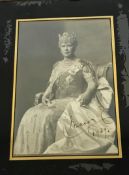 WITHDRAWN A photographic portrait study of "Queen Mary in ceremonial regalia, seated",