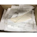 A box containing assorted vintage table linen,