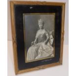 Queen Mary of Teck (wife of George V) a black and white photographic portrait study of the Queen