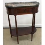 An early 20th Century mahogany bow fronted side table,