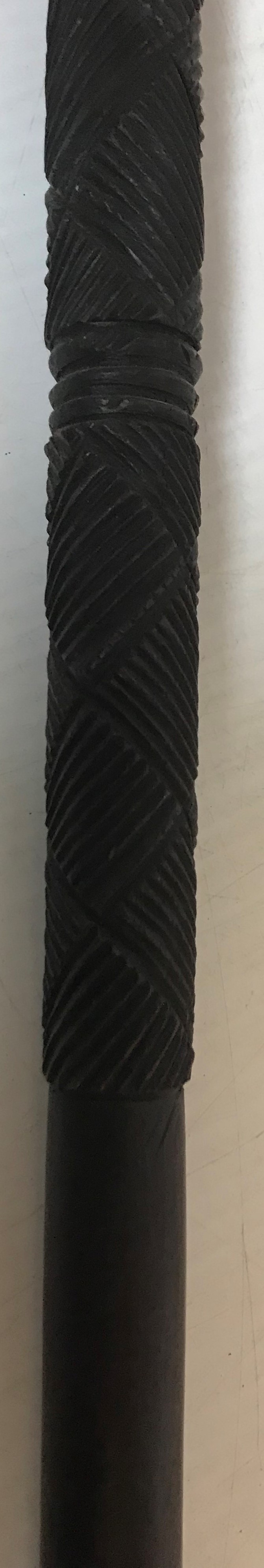 An African carved hardword knobkerrie with hatched lozenge banded decoration 99. - Image 3 of 10