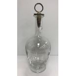 A Sheffield plated and cut glass claret jug (plate with some damage),