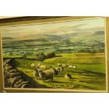 ROBERT NICHOLLS "Sheep in hilly landscape", pastel, signed and date '84 lower right,