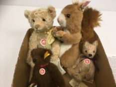 A collection of Steiff bears comprising Classic mohair blonde Bigfoot bear No.