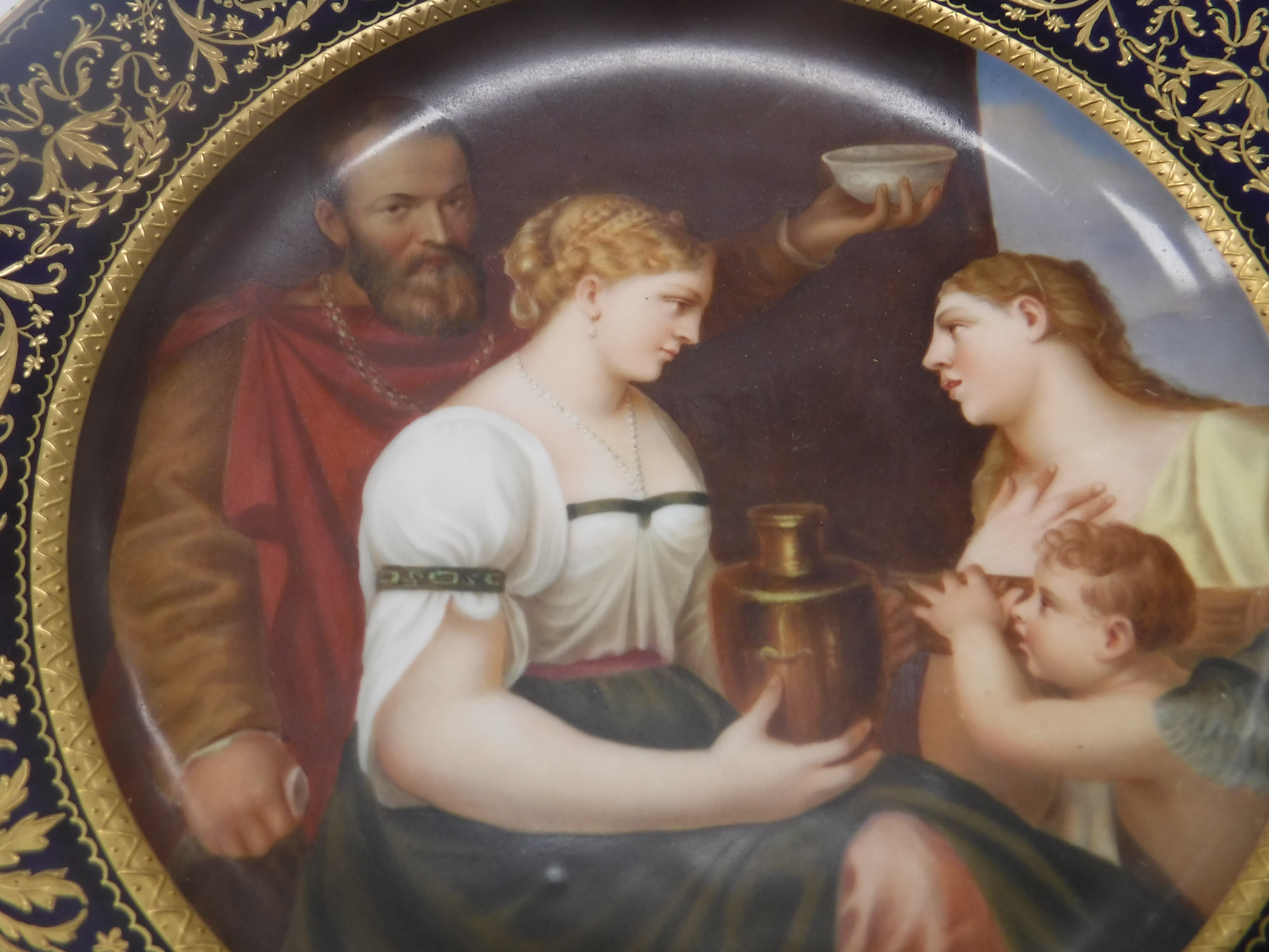 A Vienna cabinet plate, the centre panel decorated with "Allegorie nach Tiziano", - Image 6 of 18