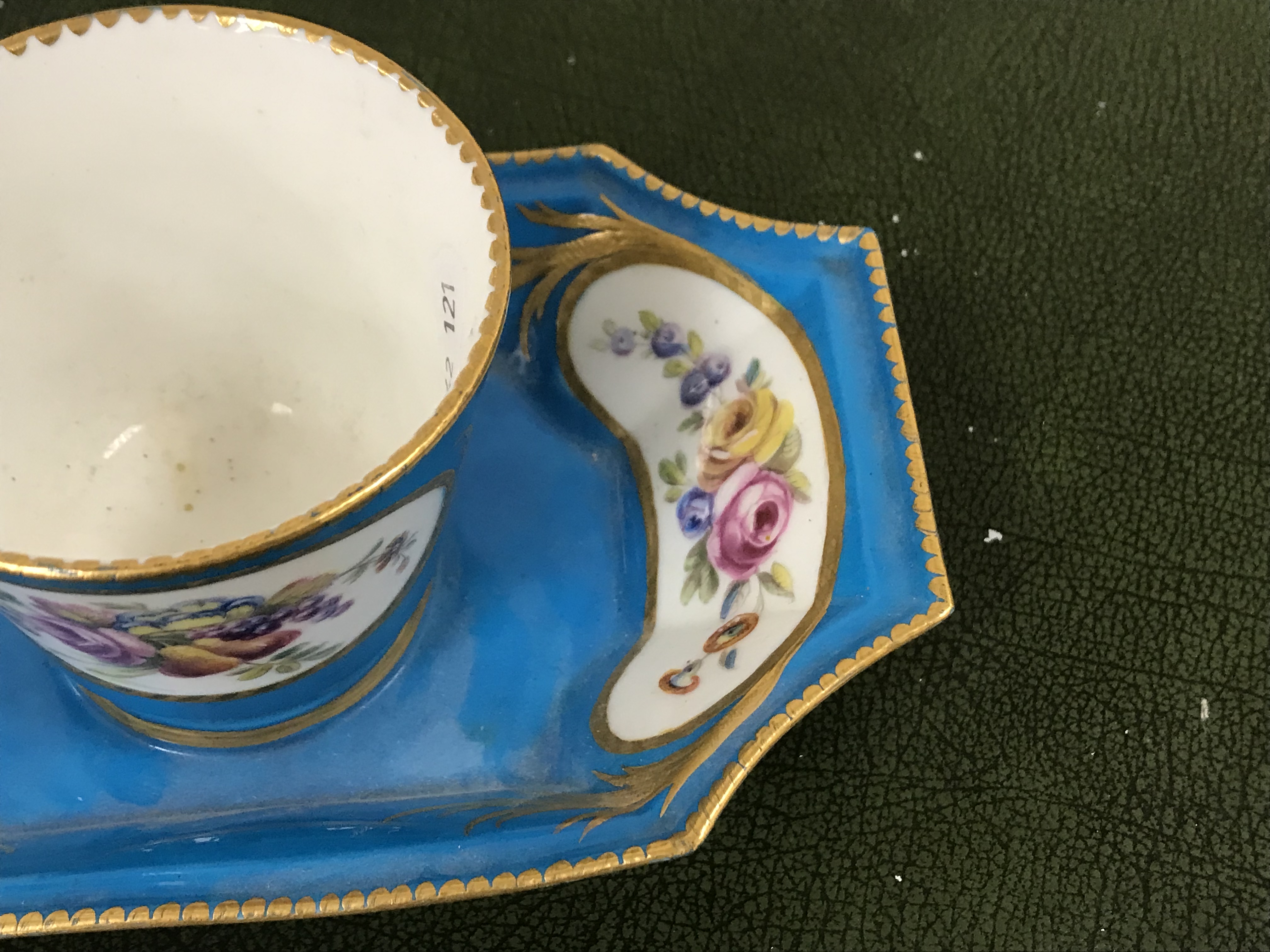 A pair of Sèvres bleu celeste and hand painted cachepots with figural and jewelled decoration the - Image 38 of 55