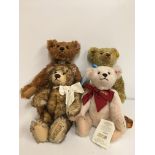 A collection of four Steiff teddy bears comprising English bear dated 2003 limited edition 1588 of