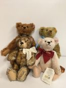 A collection of four Steiff teddy bears comprising English bear dated 2003 limited edition 1588 of