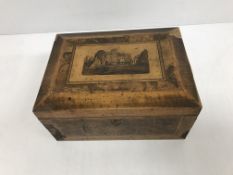 A Victorian walnut and inlaid rectangular box,