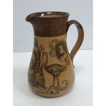 A Doulton Lambeth stoneware jug "South Africa 1900" decorated with figures and symbols of the