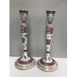 A pair of Samson table candlesticks in the Chinese style, bearing "Thomas Goode & Co.