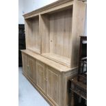 A modern limed oak bookcase cabinet by Gateway Antiques of Burford,