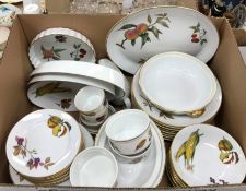 A collection of Royal Worcester Evesham pattern dinner wares including eight dinner plates,