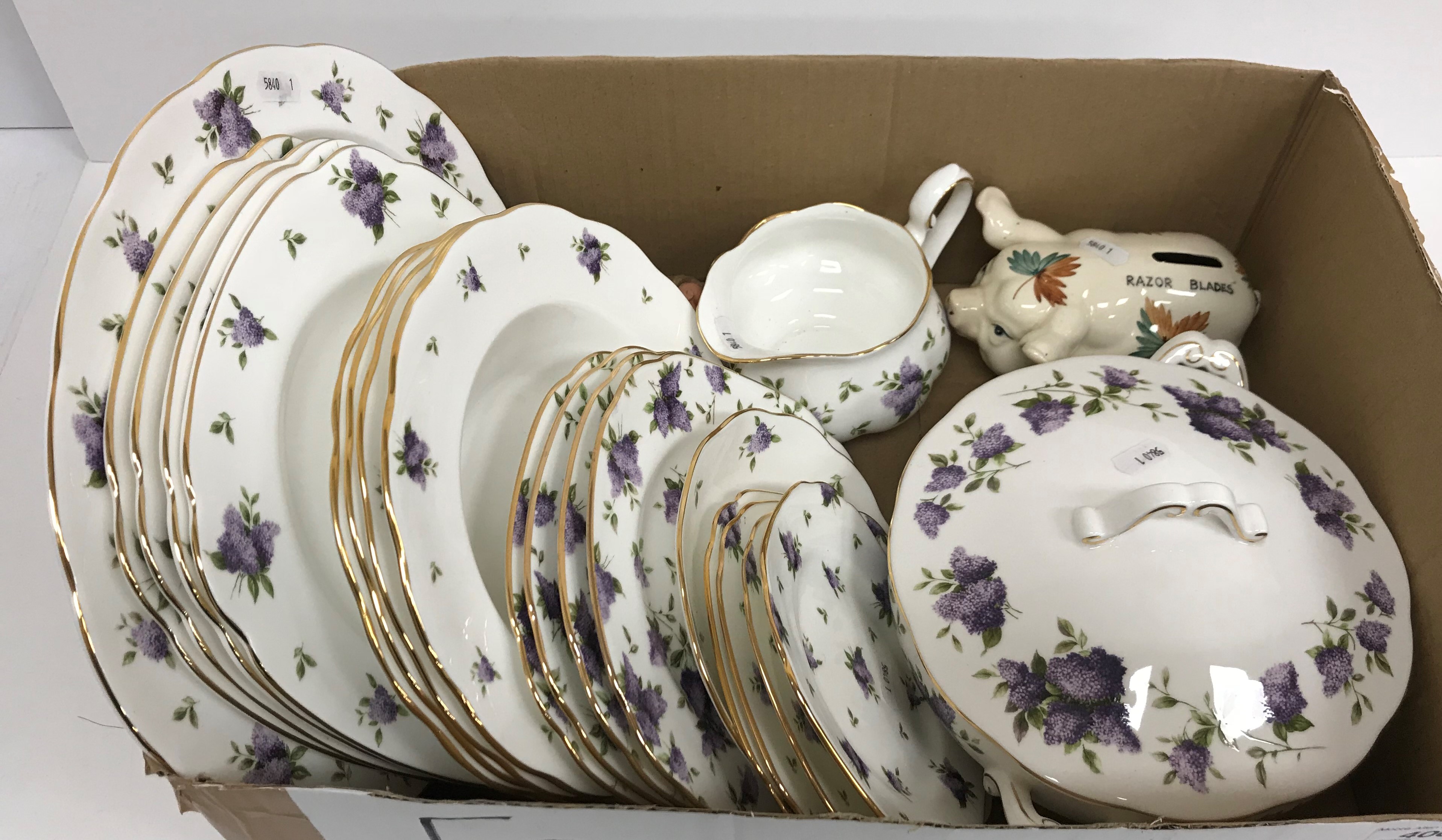 A Royal Albert Archive Collection Lilac Lane part dinner/tea service all on white ground to include - Image 3 of 3
