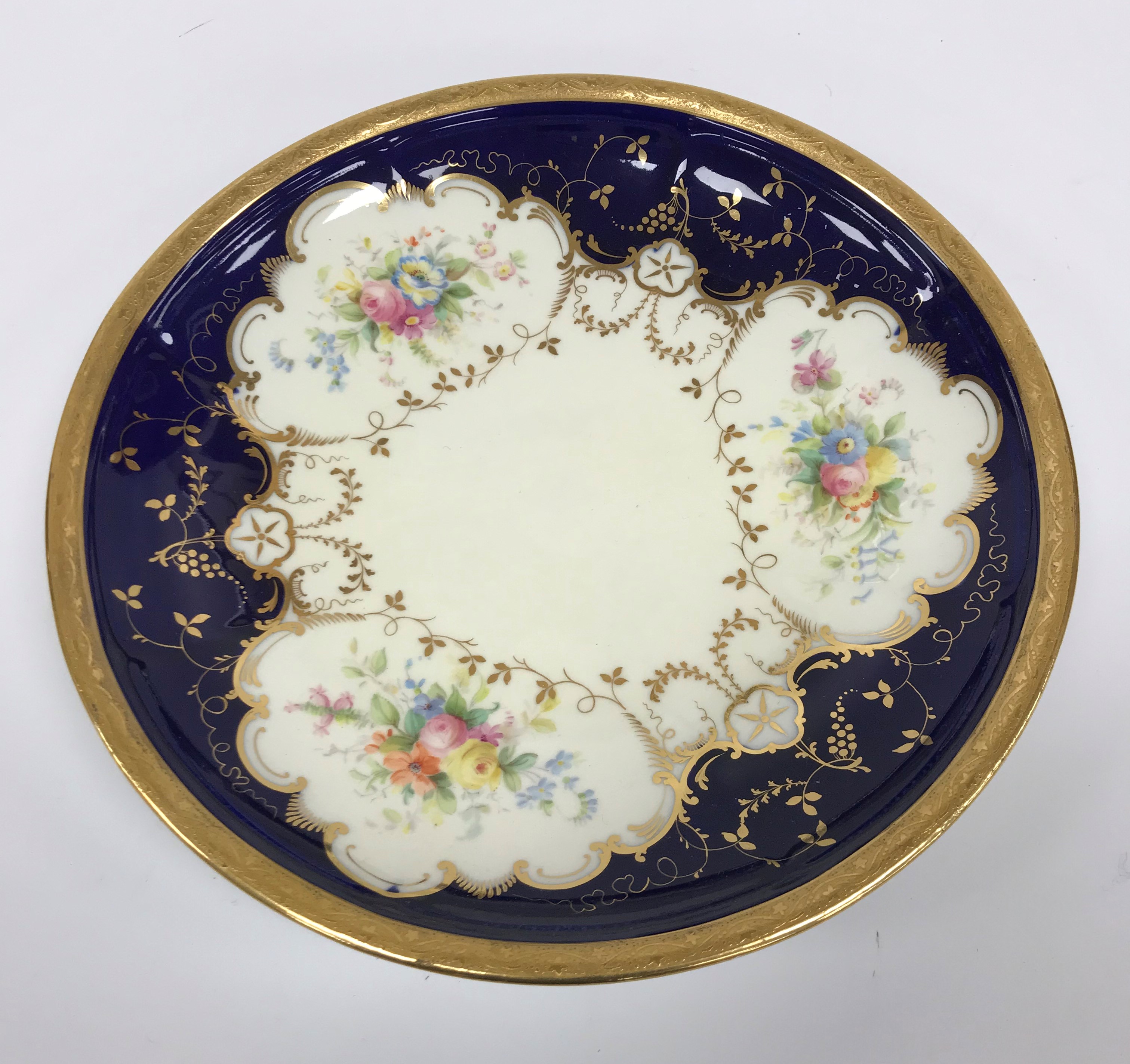 A Mintons floral spray blue and gilt decorated part tea service comprising six cups and saucers, - Image 9 of 25
