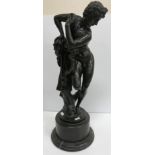 AFTER GIAMBOLOGNA "Apollo", patinated bronze study on socle base, 59.