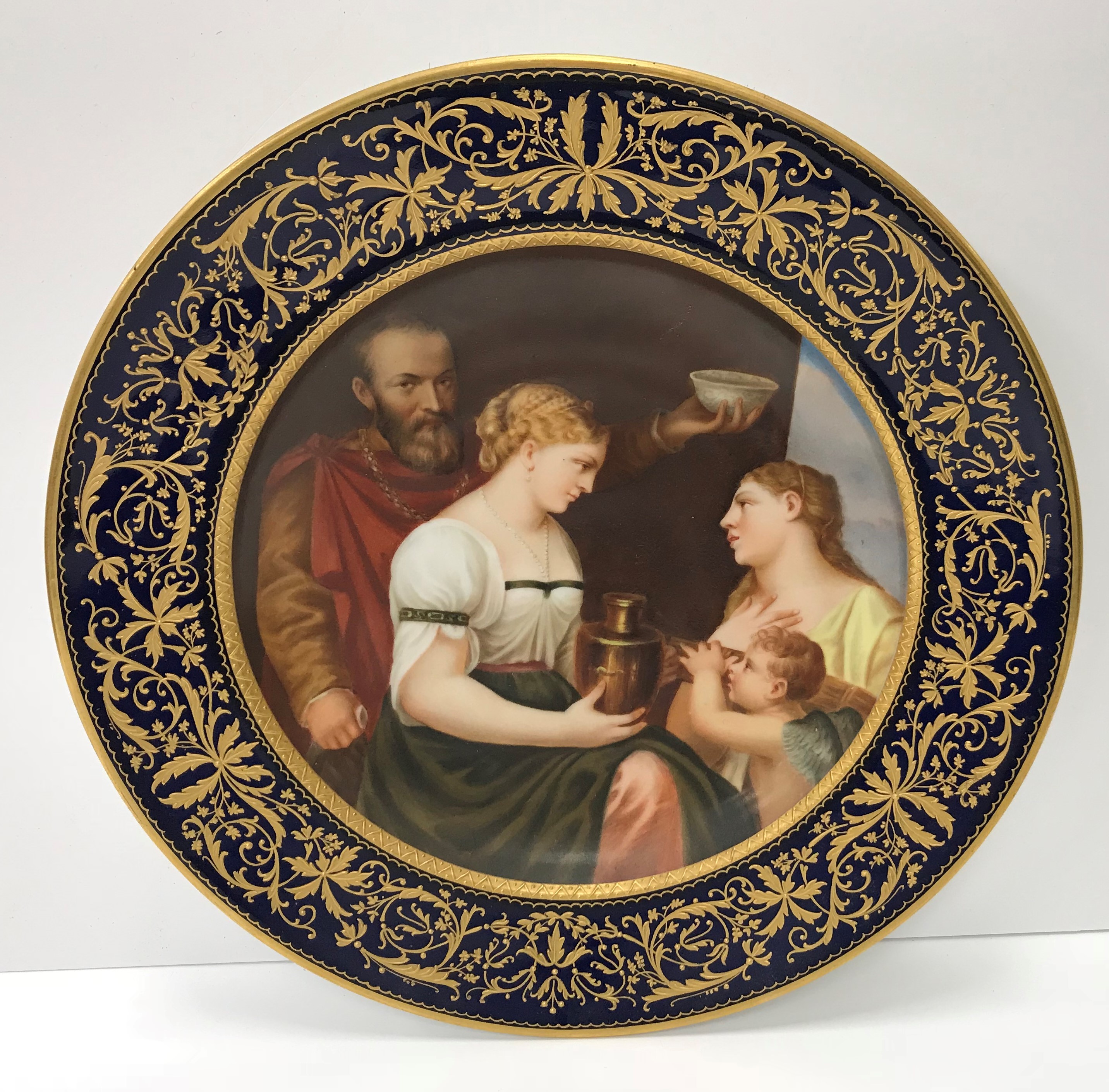 A Vienna cabinet plate, the centre panel decorated with "Allegorie nach Tiziano", - Image 3 of 18