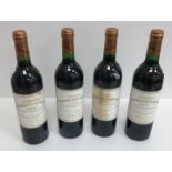 Four bottles Chateau Bahans Haut Brion Graves Domaine Clarence Dillon (date unknown - poss 1985)