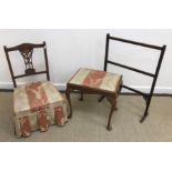 An Edwardian rosewood and marquetry inlaid low salon chair,