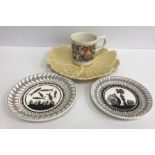 Two Royal Worcester Crown Ware saucers,