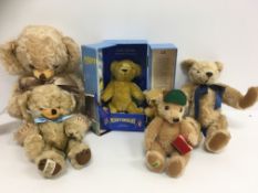 A collection of limited edition Merrythought teddy bears comprising Oliver Harris teddy bear with