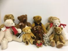 A collection of bears to include three Clemens bears (two limited edition Nanuk Hoffman bears No.