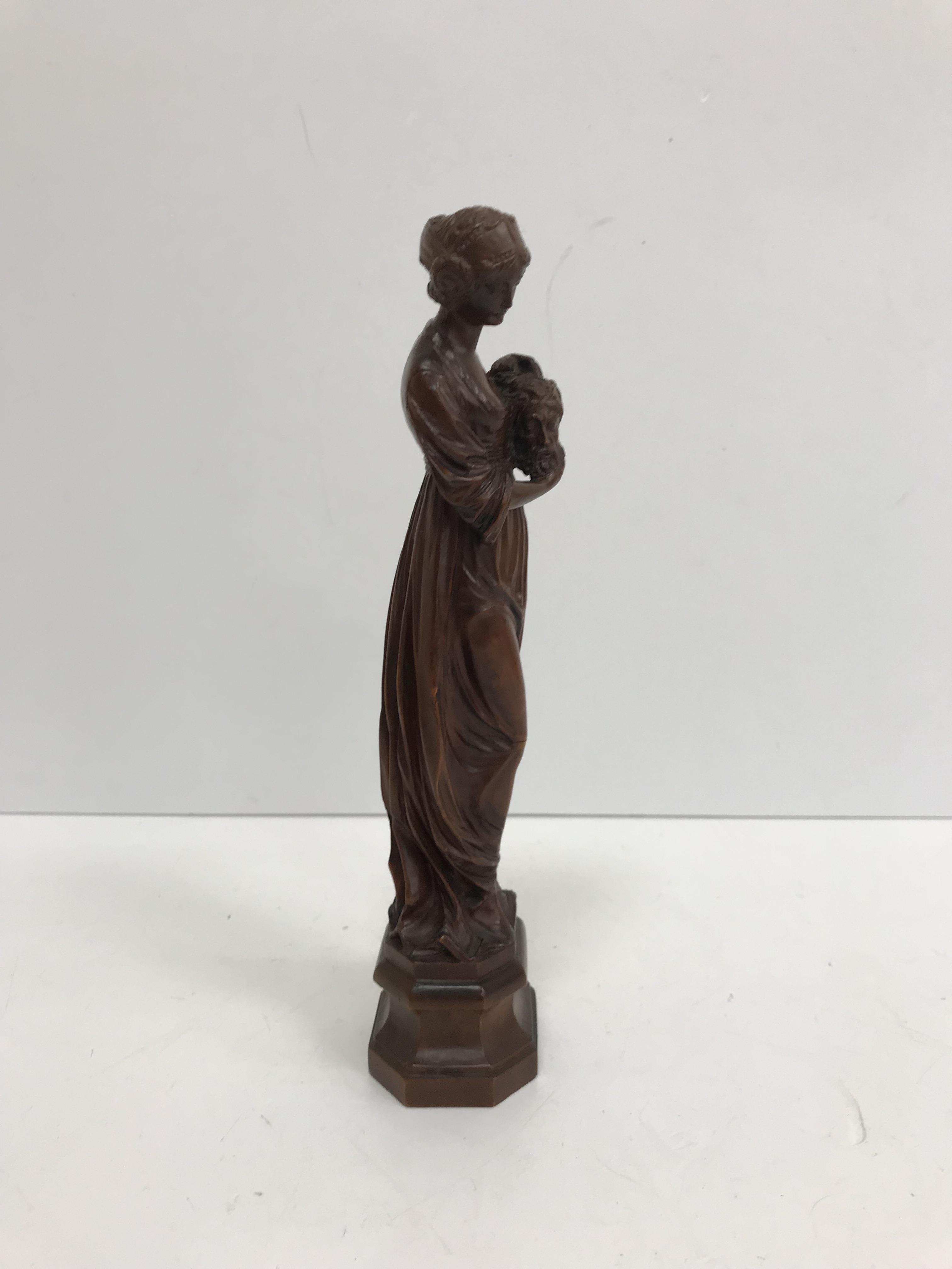A 19th century carved boxwood figure of "Judith with the head of Holofernes", - Image 2 of 4