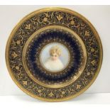 A Vienna cabinet plate, the centre panel decorated with "Allegorie nach Tiziano",