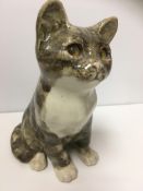 An I Winstanley pottery figure of "Cat with glass eyes reaching", 31 cm high,