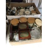 Six boxes of assorted household china wares etc to include a Midwinter Stylecraft floral decorated