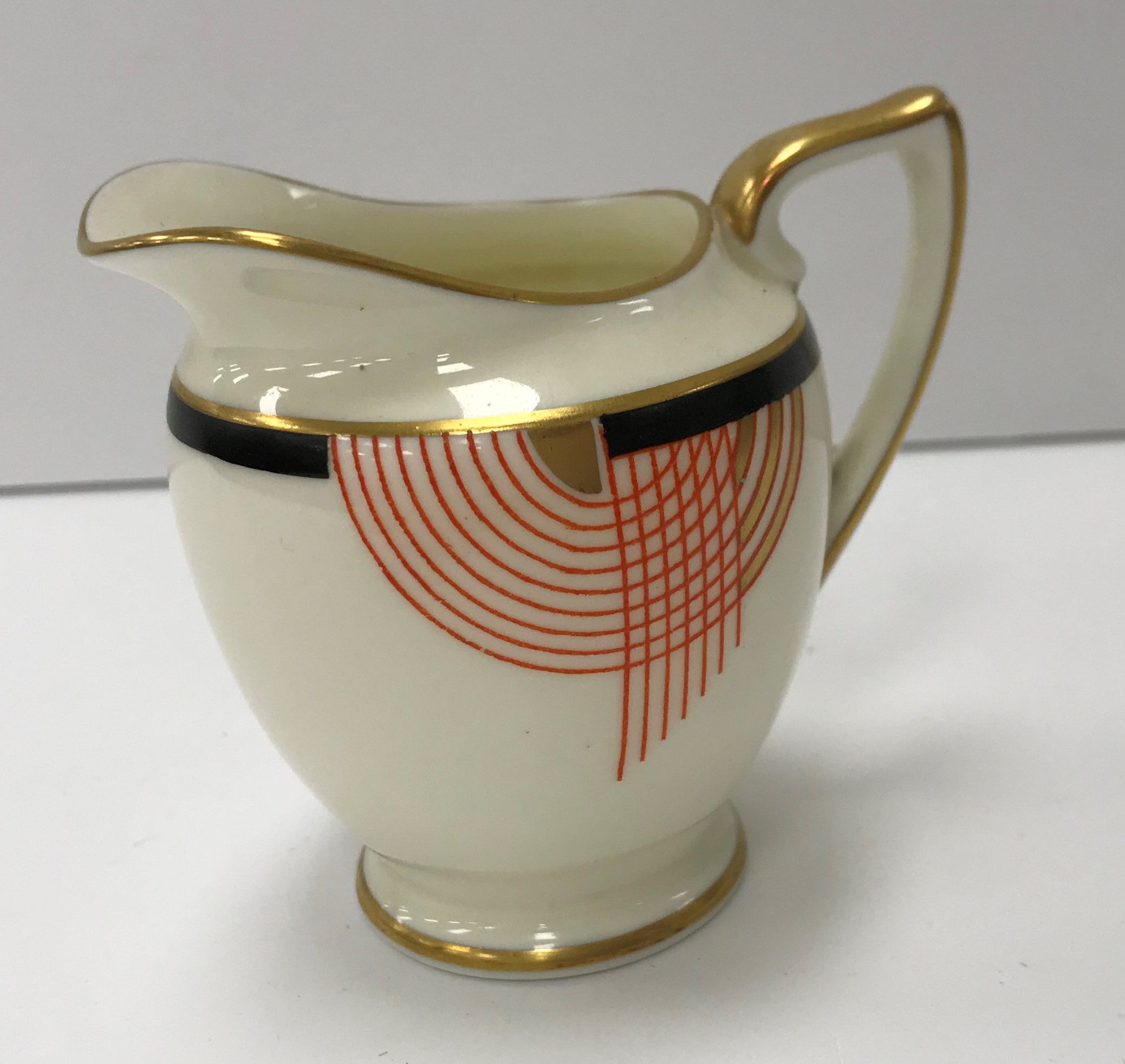 A Royal Doulton "Tango" pattern Art Deco style duet tea set with teapot and stand, cream jug, - Image 2 of 20