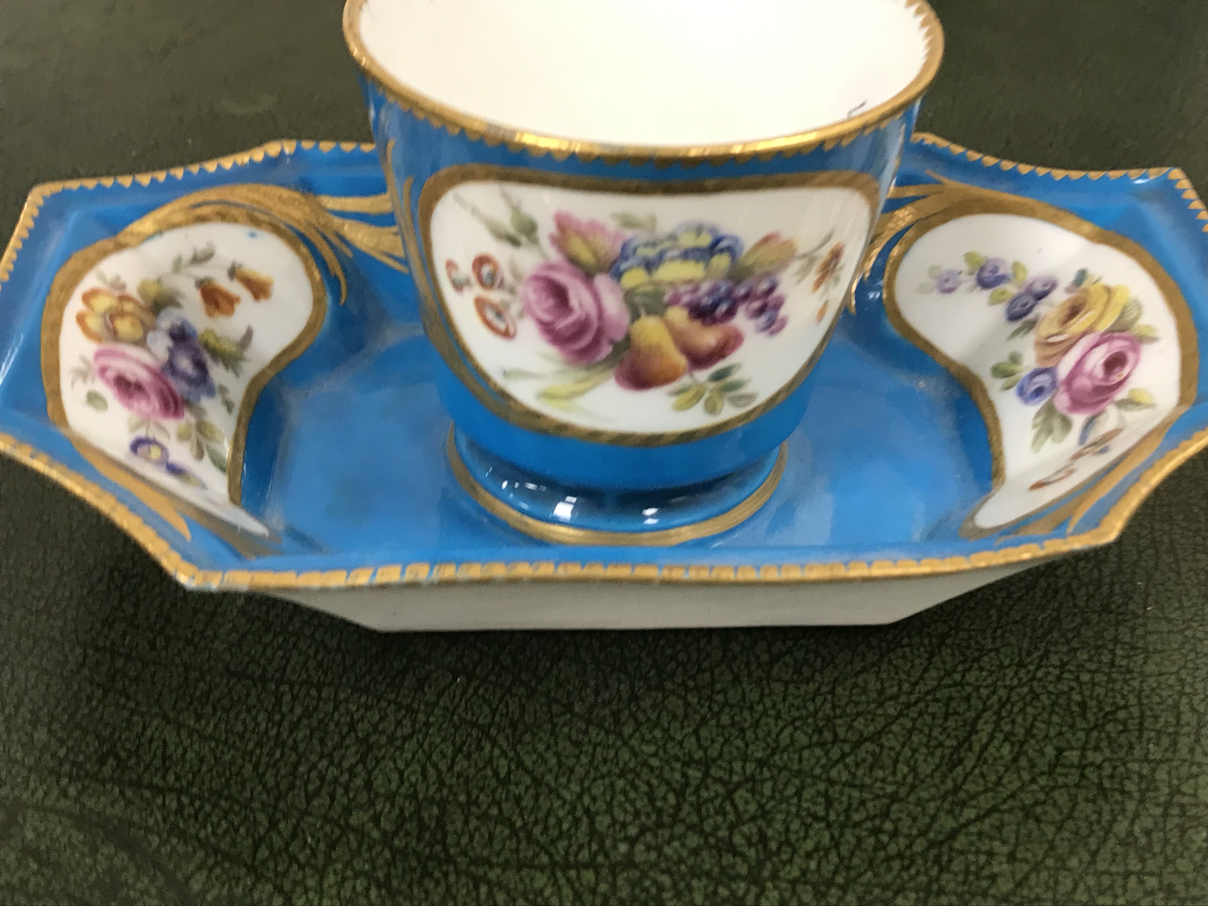 A pair of Sèvres bleu celeste and hand painted cachepots with figural and jewelled decoration the - Image 39 of 55