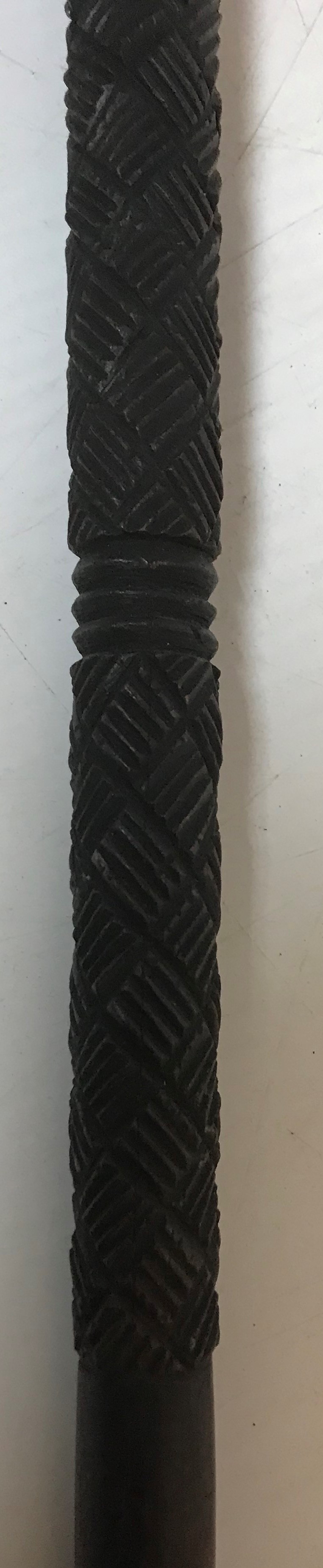 An African carved hardword knobkerrie with hatched lozenge banded decoration 99. - Image 4 of 10
