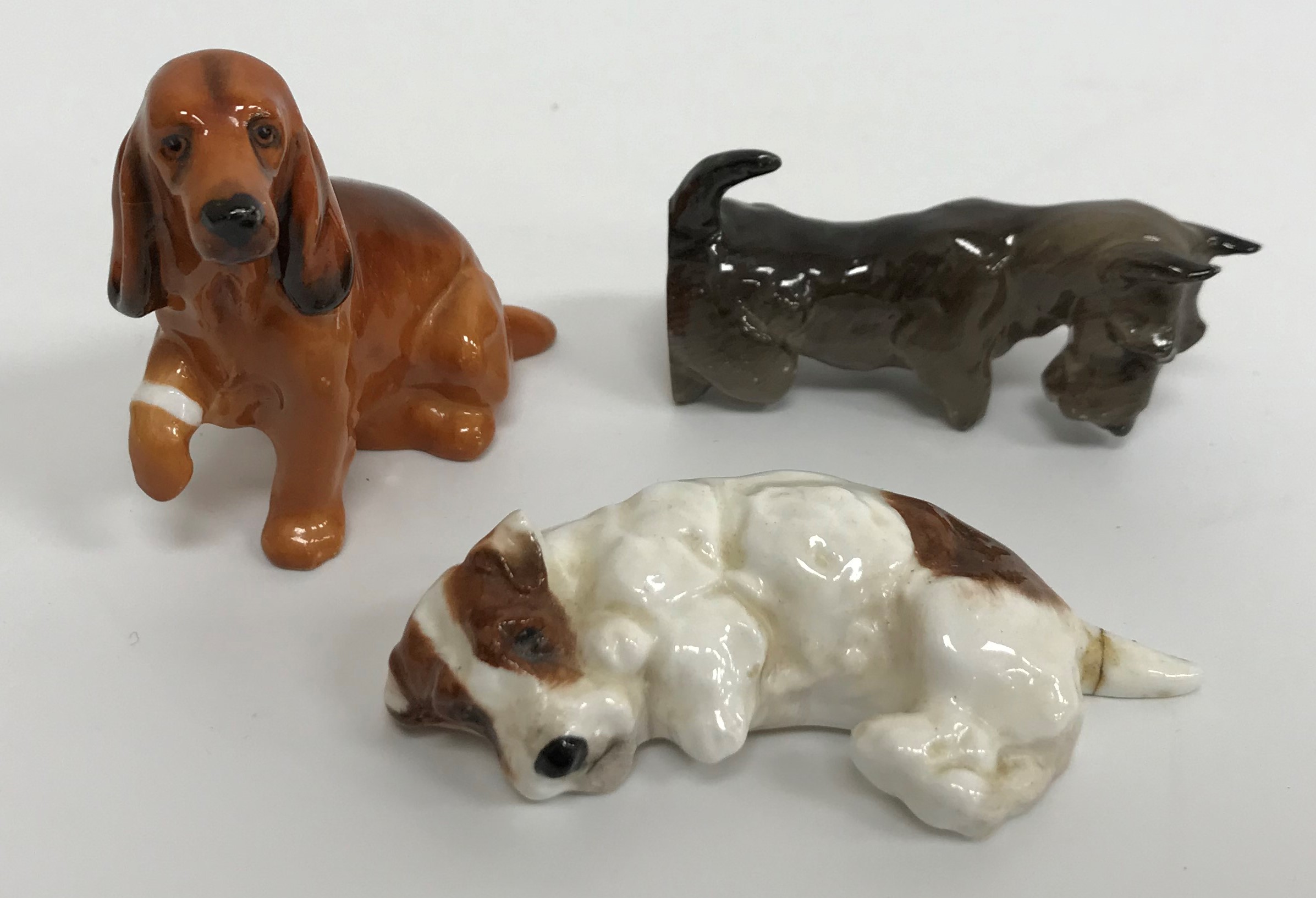 A Royal Doulton figure "Mendicant" (HN1365), three various Royal Doulton miniature dog figures, - Image 4 of 5