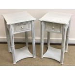 A modern painted serpentine fronted dwarf cupboard of two doors enclosing a drawer 70 cm x 45 cm x