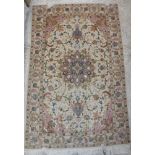 A part silk Persian rug,