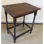 A Victorian mahogany centre table on turned and ringed twin end pillar supports united by a centre