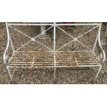 A 19th Century painted wrought iron garden bench,