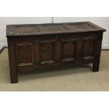 An 18th Century oak coffer,