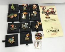 A collection of limited edition Guinness pin badges to include "Guinness is good for yule" No.