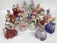 A collection of small Royal Doulton figurines comprising "Rose" HN2123, "Dinky Do" HN1678 x 2,