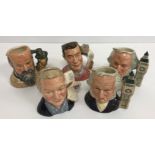 A set of five Royal Doulton International Collector's Club mid-size character jugs comprising "John