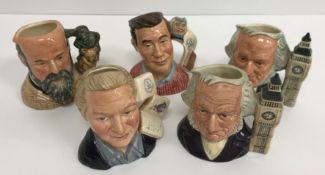 A set of five Royal Doulton International Collector's Club mid-size character jugs comprising "John